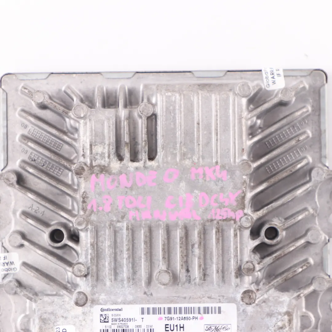 MK4 1.8 TDCI 125HP Engine Unit Module ECU 7G91-12A650-PH Manual to Ford Mondeo with Part number 7G9112A650PH Ford Mondeo MK4 1.8 TDCI 125HP Engine Unit Module ECU 7G91-12A650-PH Manual - SKU 7G9112A650PH - Part number 7G9112A650PH