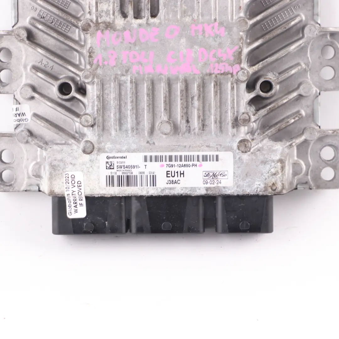 MK4 1.8 TDCI 125HP Engine Unit Module ECU 7G91-12A650-PH Manual to Ford Mondeo with Part number 7G9112A650PH Ford Mondeo MK4 1.8 TDCI 125HP Engine Unit Module ECU 7G91-12A650-PH Manual - SKU 7G9112A650PH - Part number 7G9112A650PH