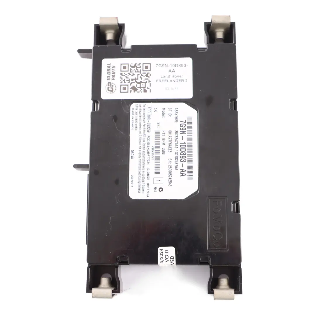 Bluetooth Module Control Unit ECU to Land Rover Freelander 2 with Part number 7G9N-10D893 Land Rover Freelander 2 Bluetooth Module Control Unit ECU - SKU 7G9N-10D893-AA - Part number 7G9N-10D893