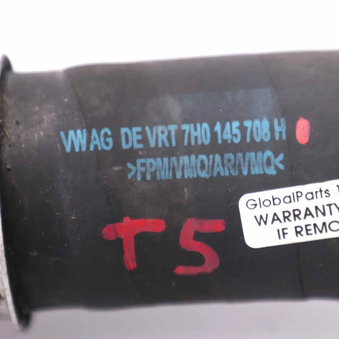 Tubo de admisión de aire Línea de manguera para VW T5 2.0 TDI Intercooler con número de pieza 7H0145708H VW T5 2.0 TDI Intercooler Tubo de admisión de aire Línea de manguera - SKU 7H0145708H - Número de pieza 7H0145708H