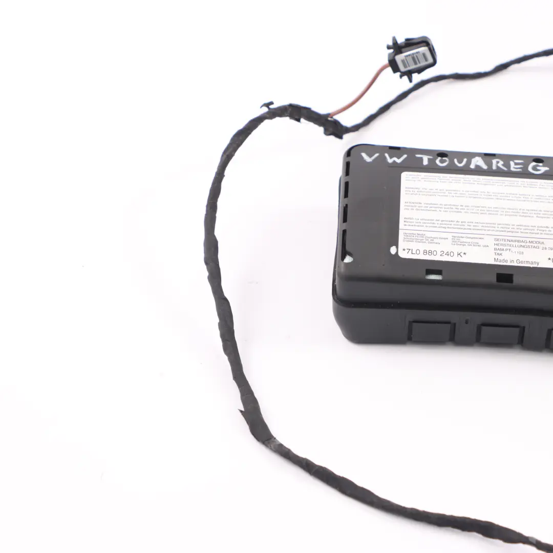 Module d'airbag latéral du siège avant droit pour Volkswagen Touareg à propos du numéro de pièce 7L0880240K Volkswagen Touareg Module d'airbag latéral du siège avant droit - SKU 7L0880240K - Numéro de pièce 7L0880240K