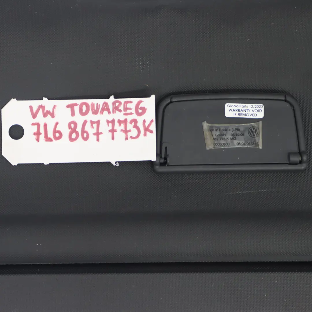 Roller Blind Rear Trunk Parcel Storage Shelf to Volkswagen Touareg 1 with Part number 7L6867773K Volkswagen Touareg 1 Roller Blind Rear Trunk Parcel Storage Shelf - SKU 7L6867773K - Part number 7L6867773K