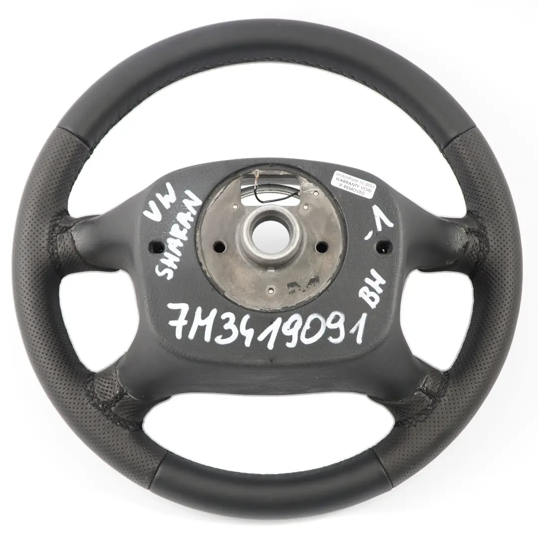 NUEVO Volante de Cuero Negro 7M3419091 para VW Volkswagen Sharan Seat Alhambra con número de pieza 7M3419091BH VW Volkswagen Sharan Seat Alhambra NUEVO Volante de Cuero Negro 7M3419091 - SKU 7M3419091BH-1 - Número de pieza 7M3419091BH