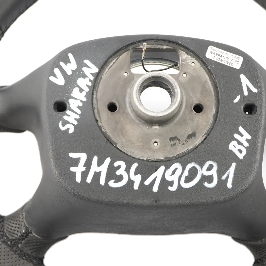 VW Volkswagen Sharan Seat Alhambra NEW Black Leather Steering Wheel 7M3419091 - SKU 7M3419091BH-1 - Part number 7M3419091BH