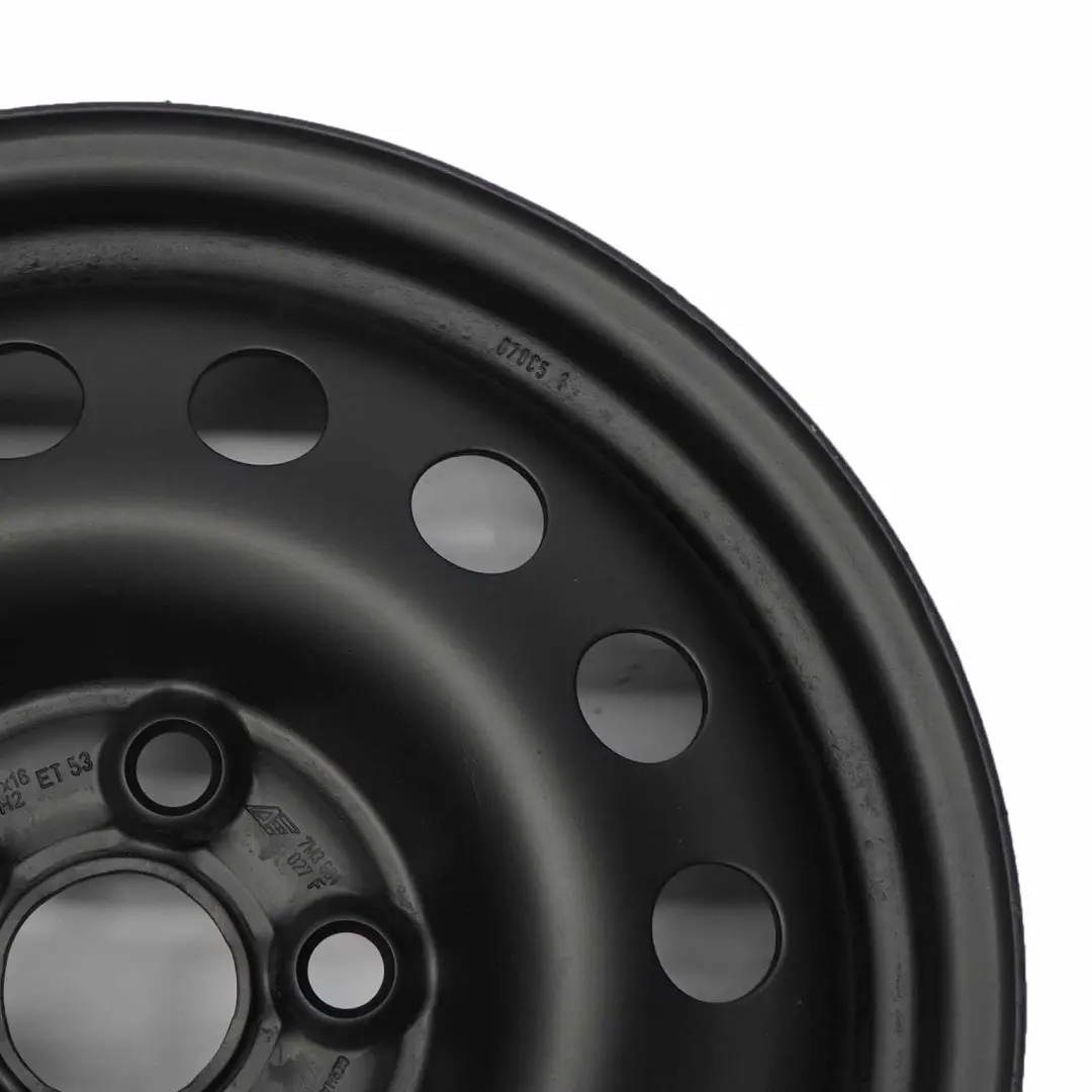 Spare Wheel VW Sharan Black Wheel Steel Rim R16 6J ET:53 to with Part number 7M3601027F Spare Wheel VW Sharan Black Wheel Steel Rim R16 6J ET:53 - SKU 7M3601027F - Part number 7M3601027F