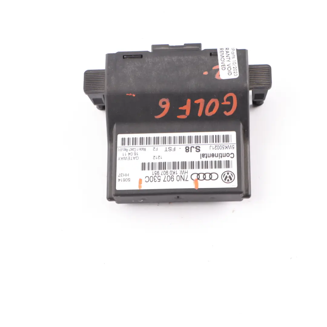 Gateway Unidad de Control Módulo ECU para VW Volkswagen Golf 6 con número de pieza 7N0907530C VW Volkswagen Golf 6 Gateway Unidad de Control Módulo ECU - SKU 7N0907530C - Número de pieza 7N0907530C