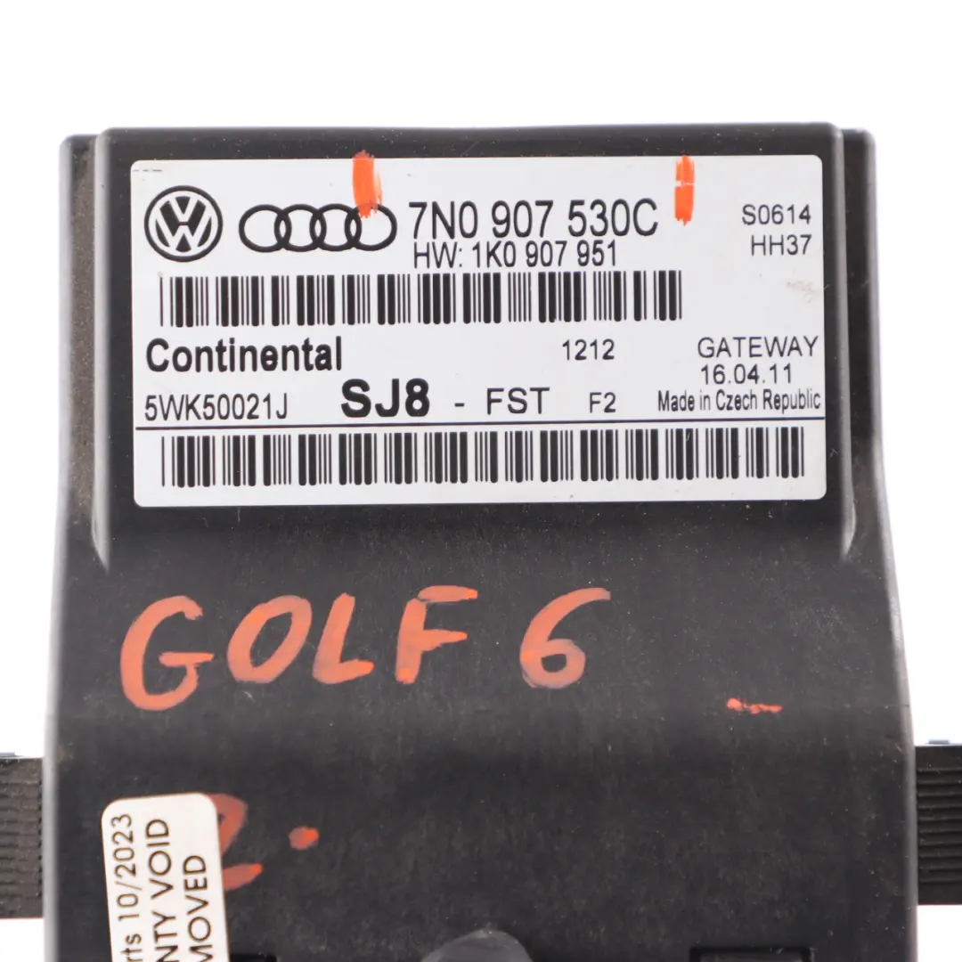 Gateway Control Unit Module ECU to VW Volkswagen Golf 6 with Part number 7N0907530C VW Volkswagen Golf 6 Gateway Control Unit Module ECU - SKU 7N0907530C - Part number 7N0907530C