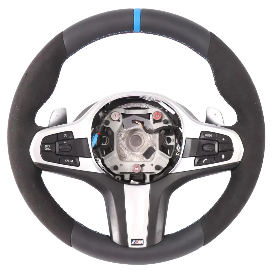 NUEVO Cuero Negro Alcantara Palanca Cambio para Volante BMW G30 G31 G32 M Sport con número de pieza 8008179 Volante BMW G30 G31 G32 M Sport NUEVO Cuero Negro Alcantara Palanca Cambio - SKU 8008179-2 - Número de pieza 8008179
