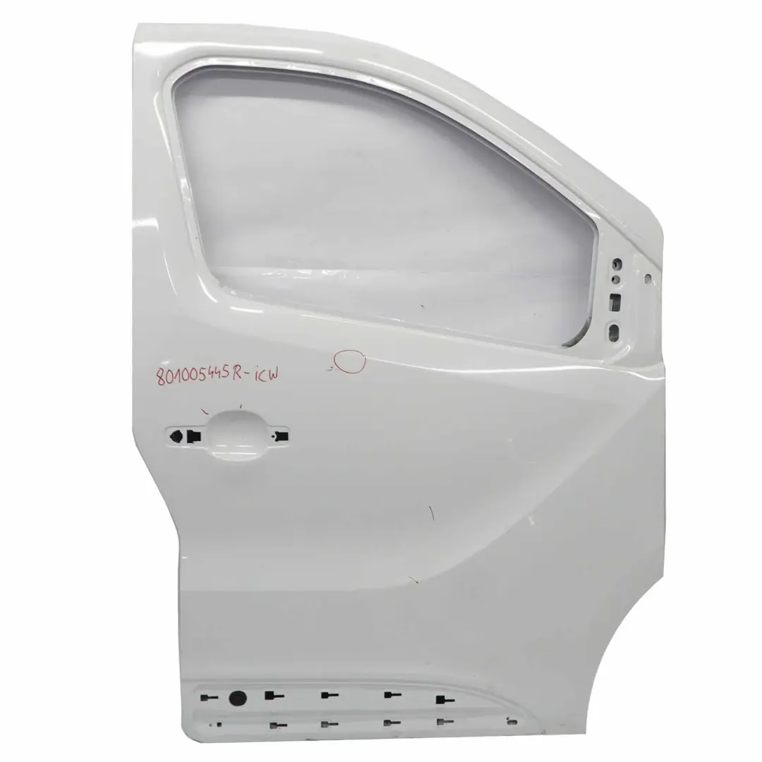 Mk3 Front Door Right O/S Door Cover Shell Ice White - 389 to Renault Trafic with Part number 801005445 Renault Trafic Mk3 Front Door Right O/S Door Cover Shell Ice White - 389 - SKU 801005445-ICW - Part number 801005445
