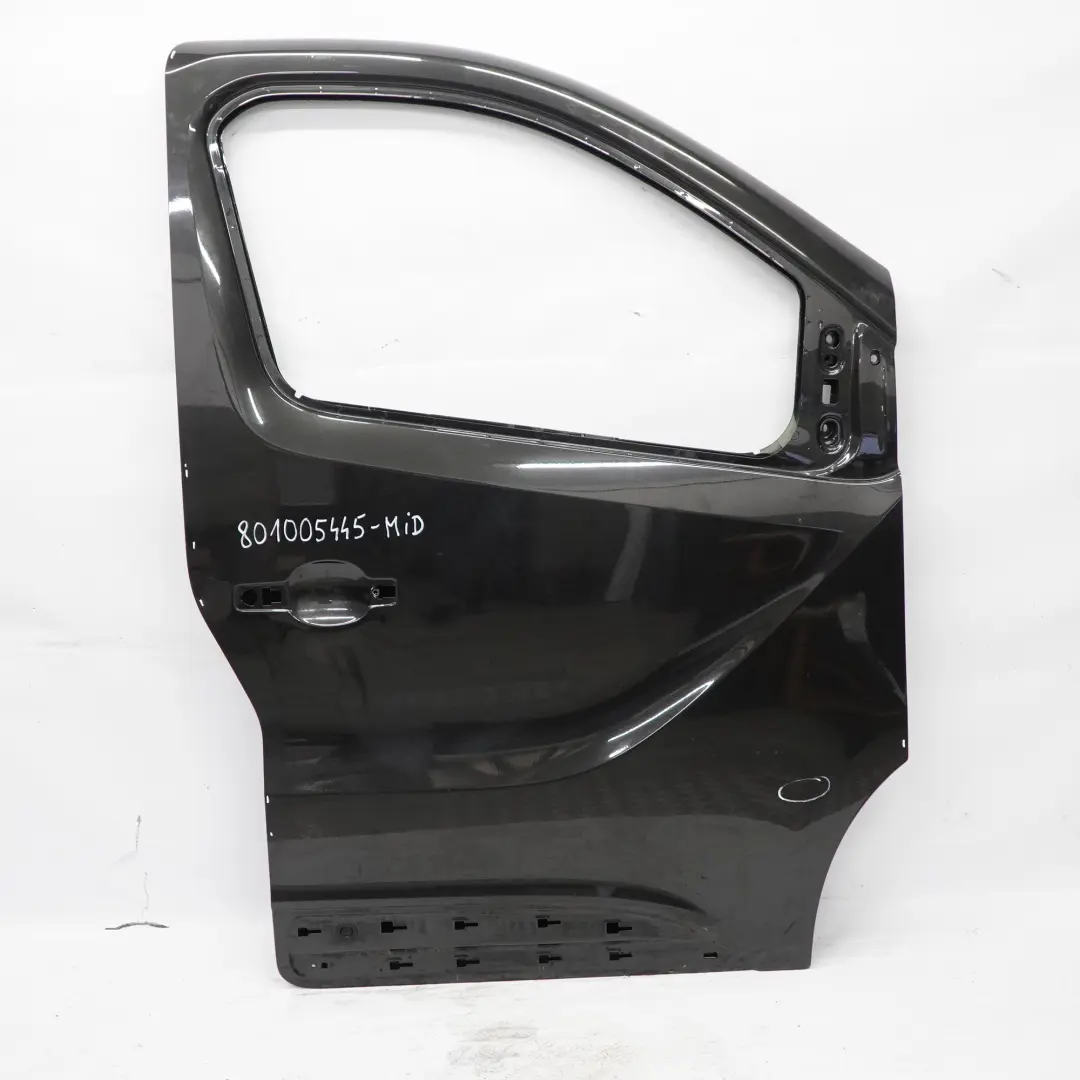 Mk3 Front Door Right O/S Door Cover Shell Midnight Black - D68 to Renault Trafic with Part number 801005445R Renault Trafic Mk3 Front Door Right O/S Door Cover Shell Midnight Black - D68 - SKU 801005445R-MIB - Part number 801005445R