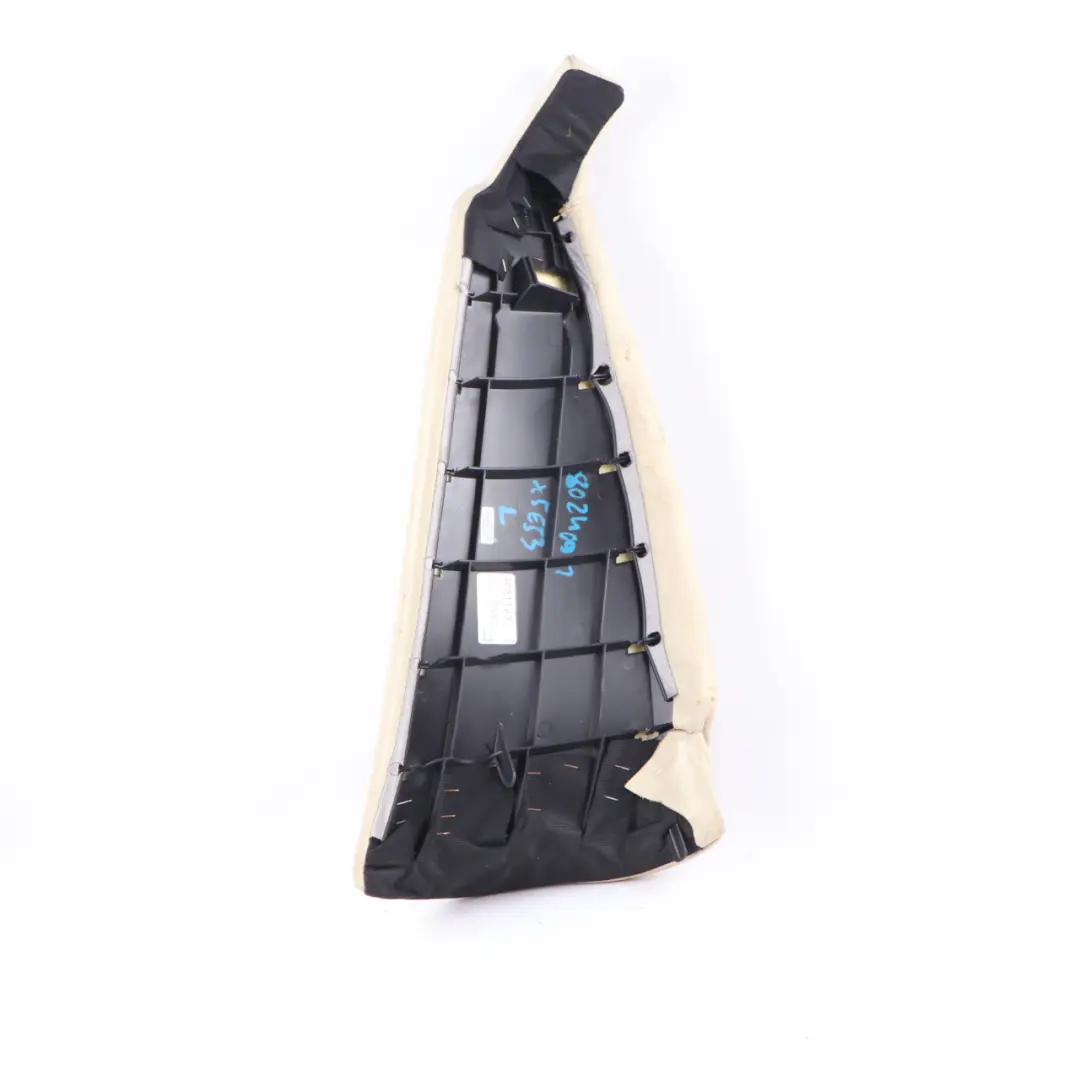 BMW X5 E53 Rear Left Seat N/S Lateral Side Panel Cover Leather Walknappa Ecru - SKU 8024091 - Part number 8024091