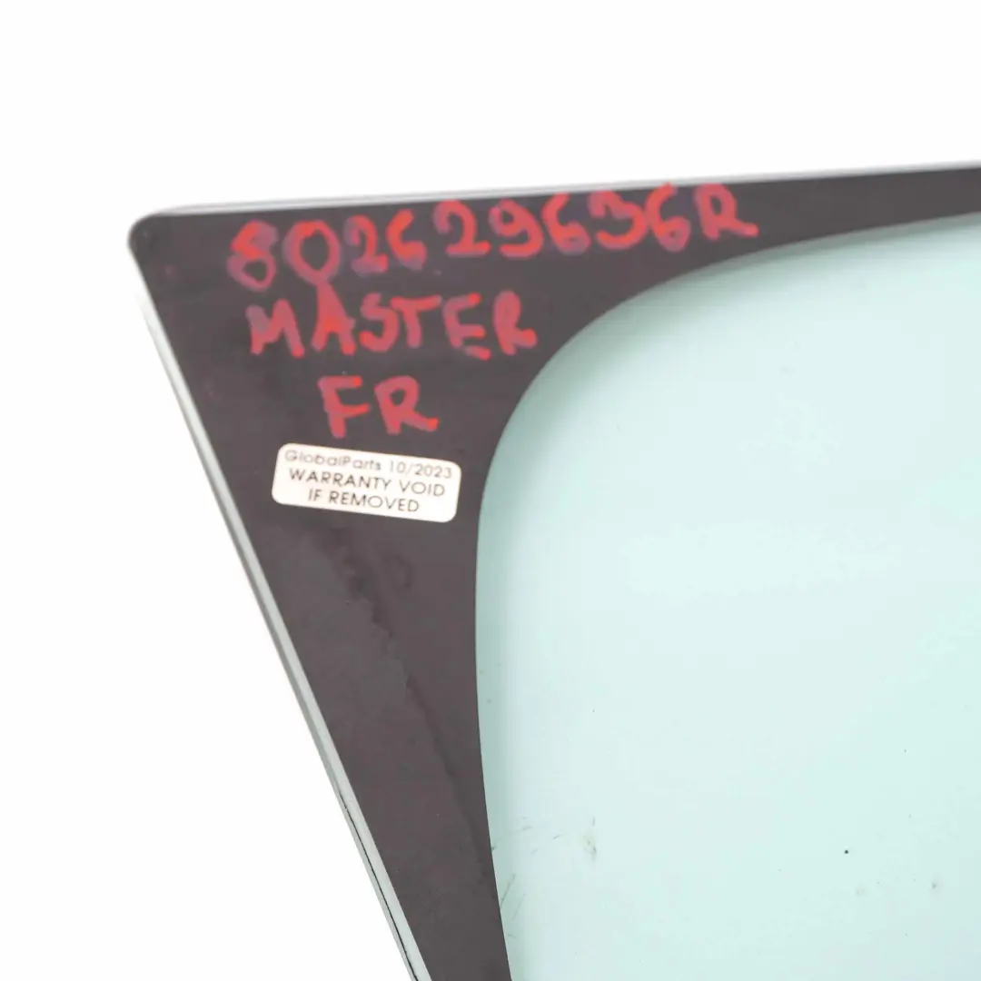 Vitre Renault Master III IV Triangle de porte avant droite AS2 pour à propos du numéro de pièce 802629636R Vitre Renault Master III IV Triangle de porte avant droite AS2 - SKU 802629636R - Numéro de pièce 802629636R