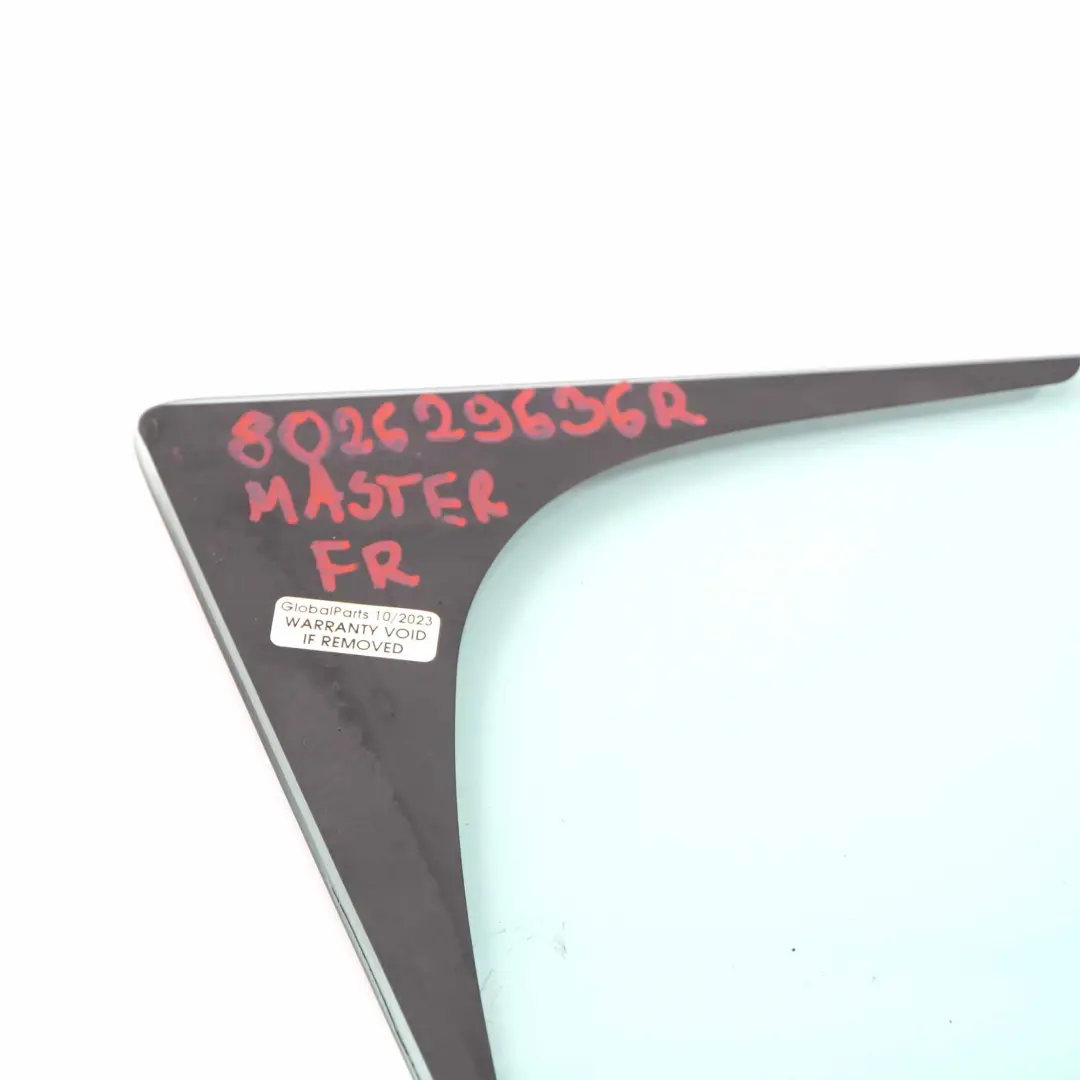 Fensterscheibe Renault Master III IV Vordertür Seite Dreieck Glas Rechts AS2 für mit Teilenummer 802629636R Fensterscheibe Renault Master III IV Vordertür Seite Dreieck Glas Rechts AS2 - SKU 802629636R - Teilenummer 802629636R