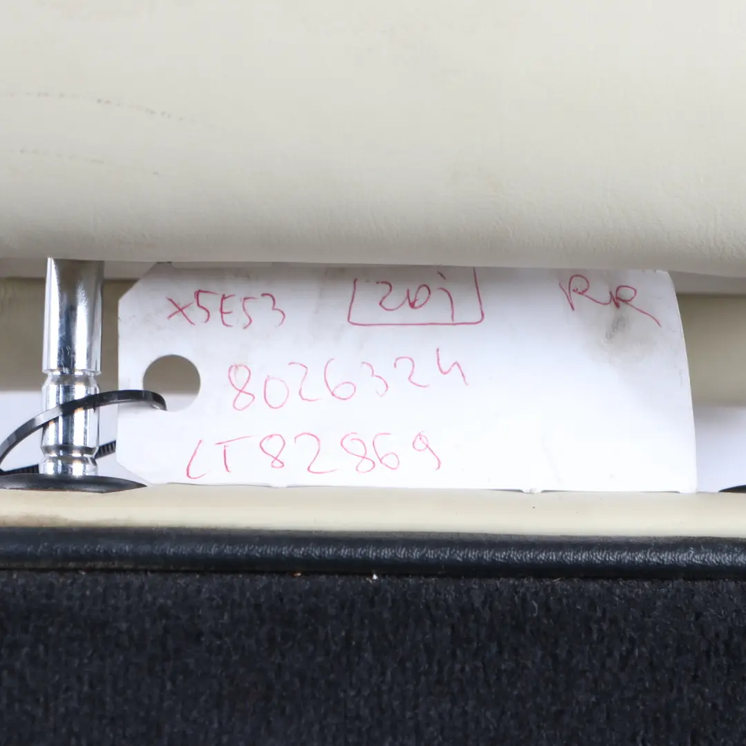 Backrest Cover Right O/S Leather Walknappa Ecru to BMW X5 E53 Rear Seat with Part number 8026324 BMW X5 E53 Rear Seat Backrest Cover Right O/S Leather Walknappa Ecru - SKU 8026324 - Part number 8026324