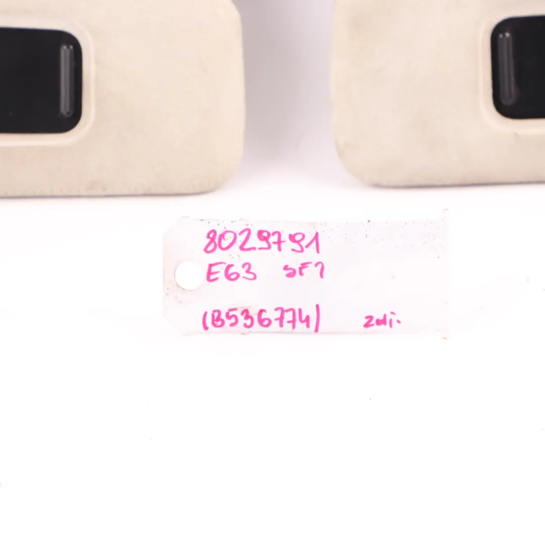 Sun Visor Mirror Panel Sunvisor Left Right N/O/S Set Platin Alcantara to BMW E63 with Part number 8029791 BMW E63 Sun Visor Mirror Panel Sunvisor Left Right N/O/S Set Platin Alcantara - SKU 8029791/8029790 - Part number 8029791