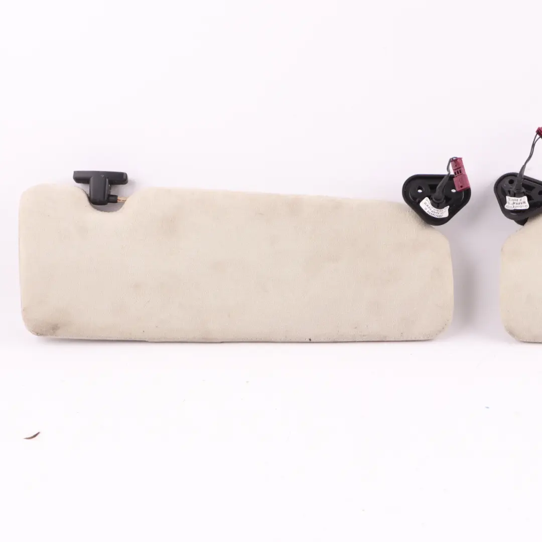 BMW E63 Sun Visor Mirror Panel Sunvisor Left Right N/O/S Set Platin Alcantara - SKU 8029791/8029790 - Part number 8029791