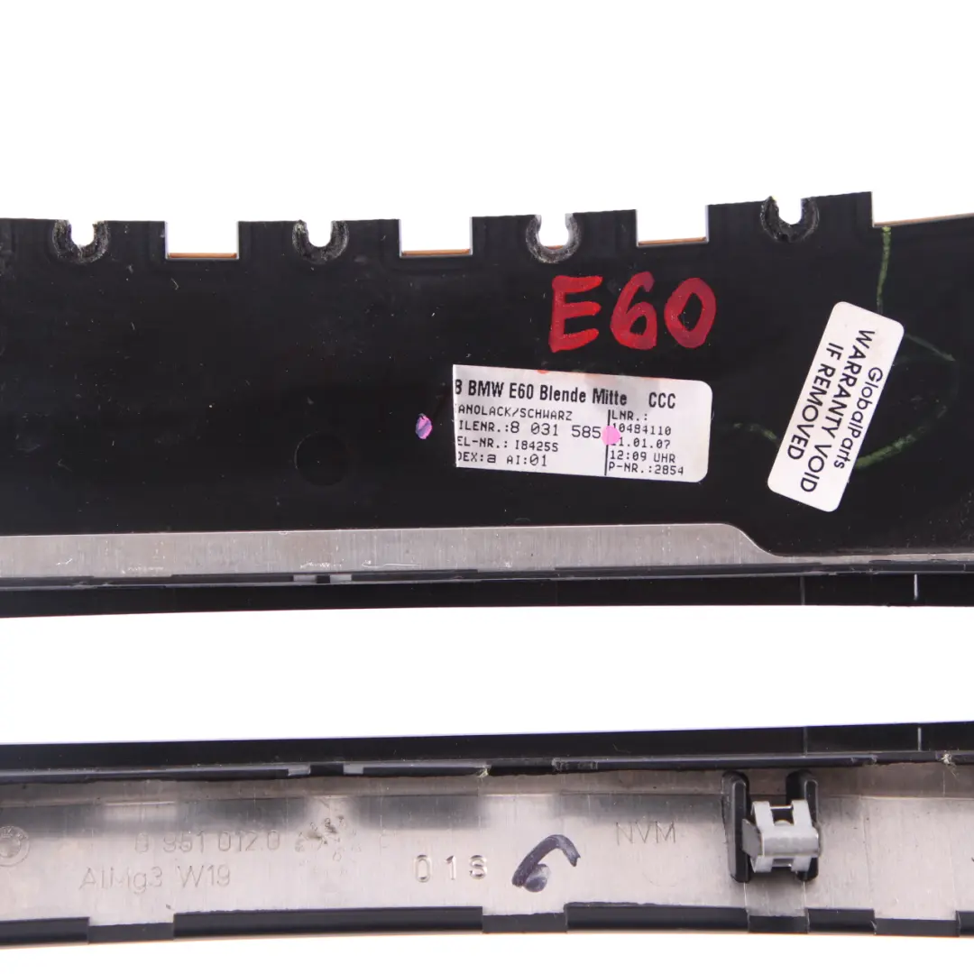 Dashboard Cover Trim Panel Frame Center Piano Finish Black to BMW E60 E61 with Part number 8031585 BMW E60 E61 Dashboard Cover Trim Panel Frame Center Piano Finish Black - SKU 8031585 - Part number 8031585