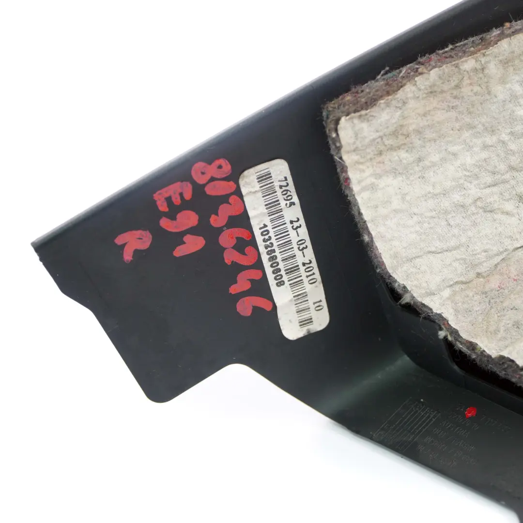 Right O/S Column C Pillar Cover Black Schwarz 7117476 to BMW 3 E91 Touring with Part number 8036246 BMW 3 E91 Touring Right O/S Column C Pillar Cover Black Schwarz 7117476 - SKU 8036246 - Part number 8036246