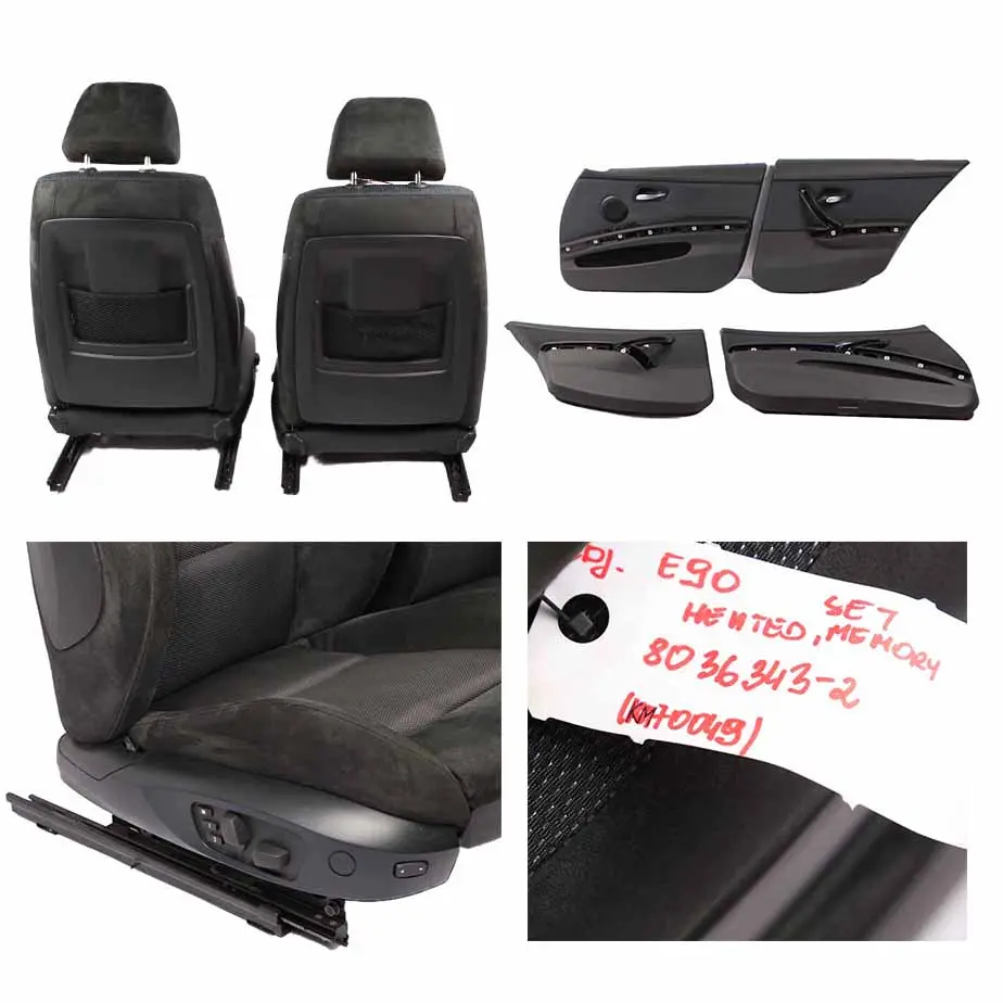 Seats BMW E90 M Sport Heated Memory Alcantara Cloth Set Seat with Door Cards to with Part number 8036343 Seats BMW E90 M Sport Heated Memory Alcantara Cloth Set Seat with Door Cards - SKU 8036343-2 - Part number 8036343