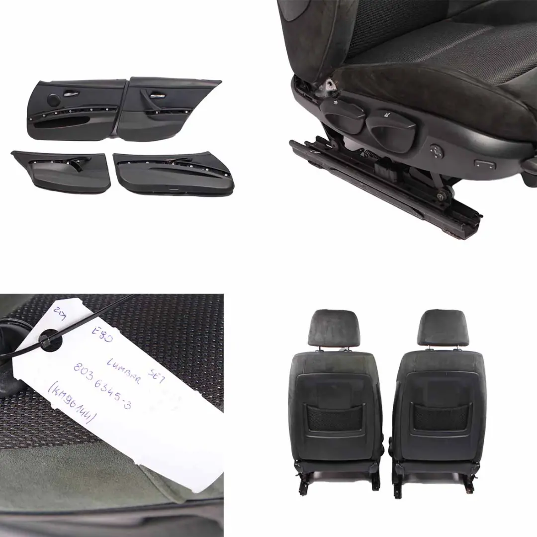  Seats BMW E90 M Sport Alcantara Cloth Interior Set Seat with Door Cards Lumbar - SKU 8036345-3 - Part number 8036345