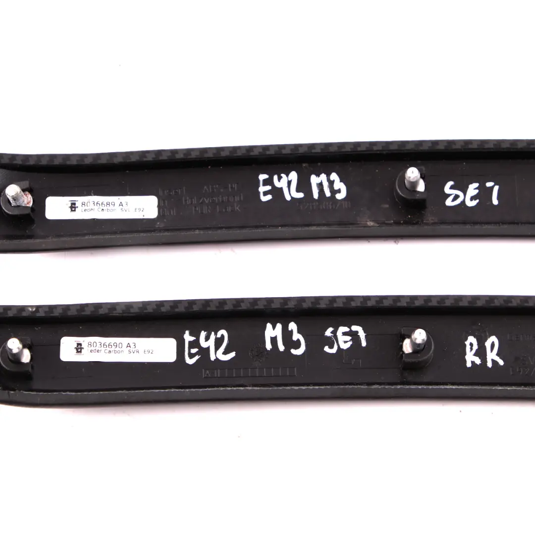 Decorative Strip Trim Door Front Rear Left Right Leather Carbon to BMW E92 E93 M3 with Part number 8036687 BMW E92 E93 M3 Decorative Strip Trim Door Front Rear Left Right Leather Carbon - SKU 8036687 - Part number 8036687
