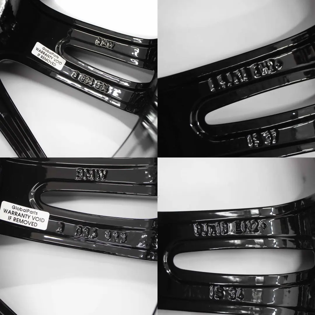 Complete Set 4x Black Wheel Rim 18" M Spider Spoke 193 to BMW E90 E91 E92 E93 with Part number 8036933 BMW E90 E91 E92 E93 Complete Set 4x Black Wheel Rim 18" M Spider Spoke 193 - SKU 8036933/8036934-2 - Part number 8036933