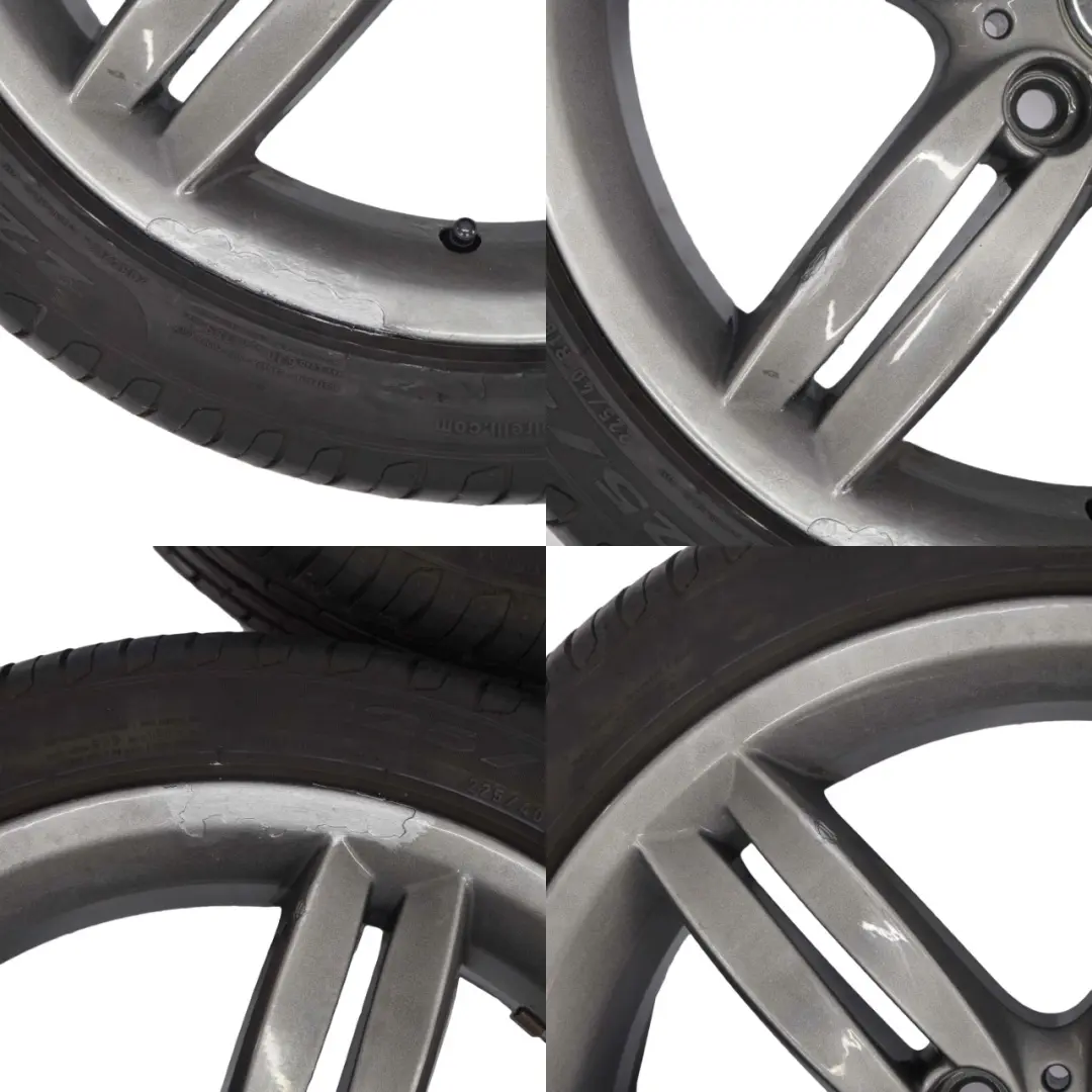 BMW E81 E87 Grey Complete Set 4x Wheel Alloy Rim Tyre 18" M Double Spoke 208 - SKU 8036939/8036940 SET - Part number 8036939