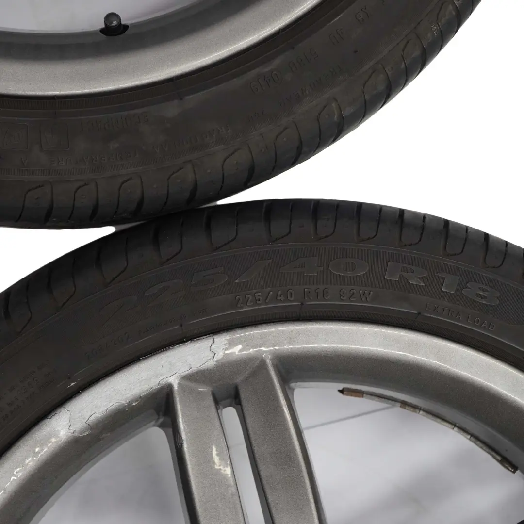 BMW E81 E87 Grey Complete Set 4x Wheel Alloy Rim Tyre 18" M Double Spoke 208 - SKU 8036939/8036940 SET - Part number 8036939