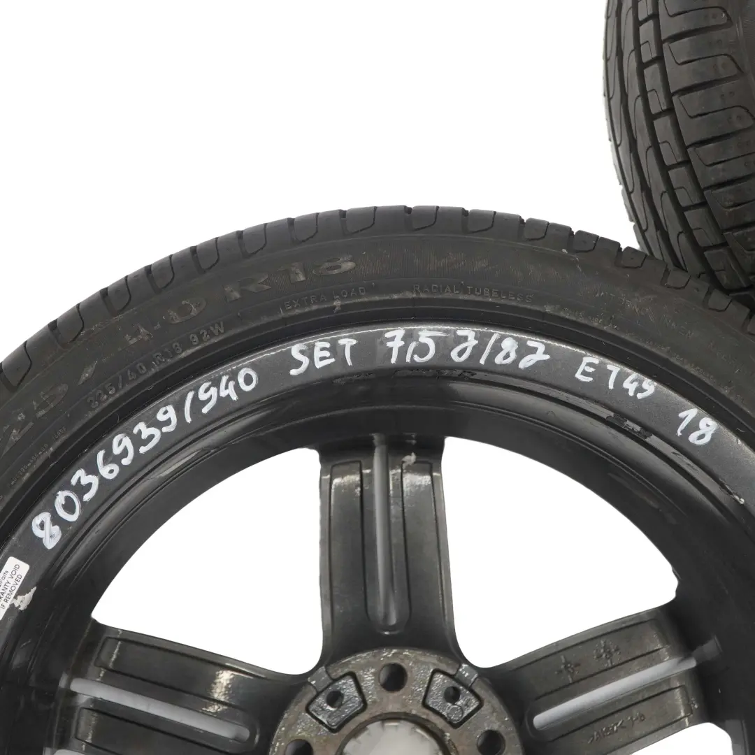 BMW E81 E87 Grey Complete Set 4x Wheel Alloy Rim Tyre 18" M Double Spoke 208 - SKU 8036939/8036940 SET - Part number 8036939