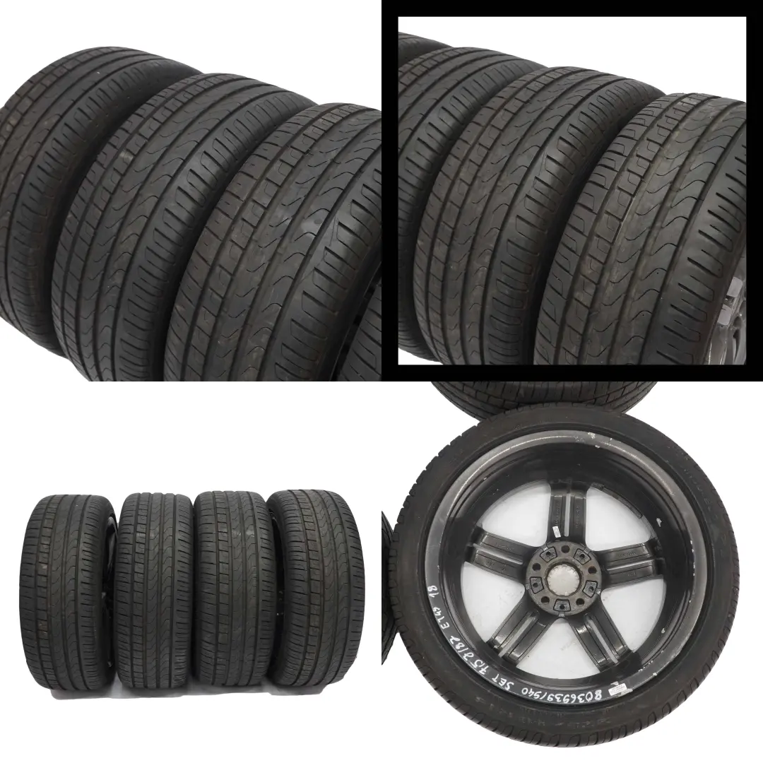BMW E81 E87 Grey Complete Set 4x Wheel Alloy Rim Tyre 18" M Double Spoke 208 - SKU 8036939/8036940 SET - Part number 8036939