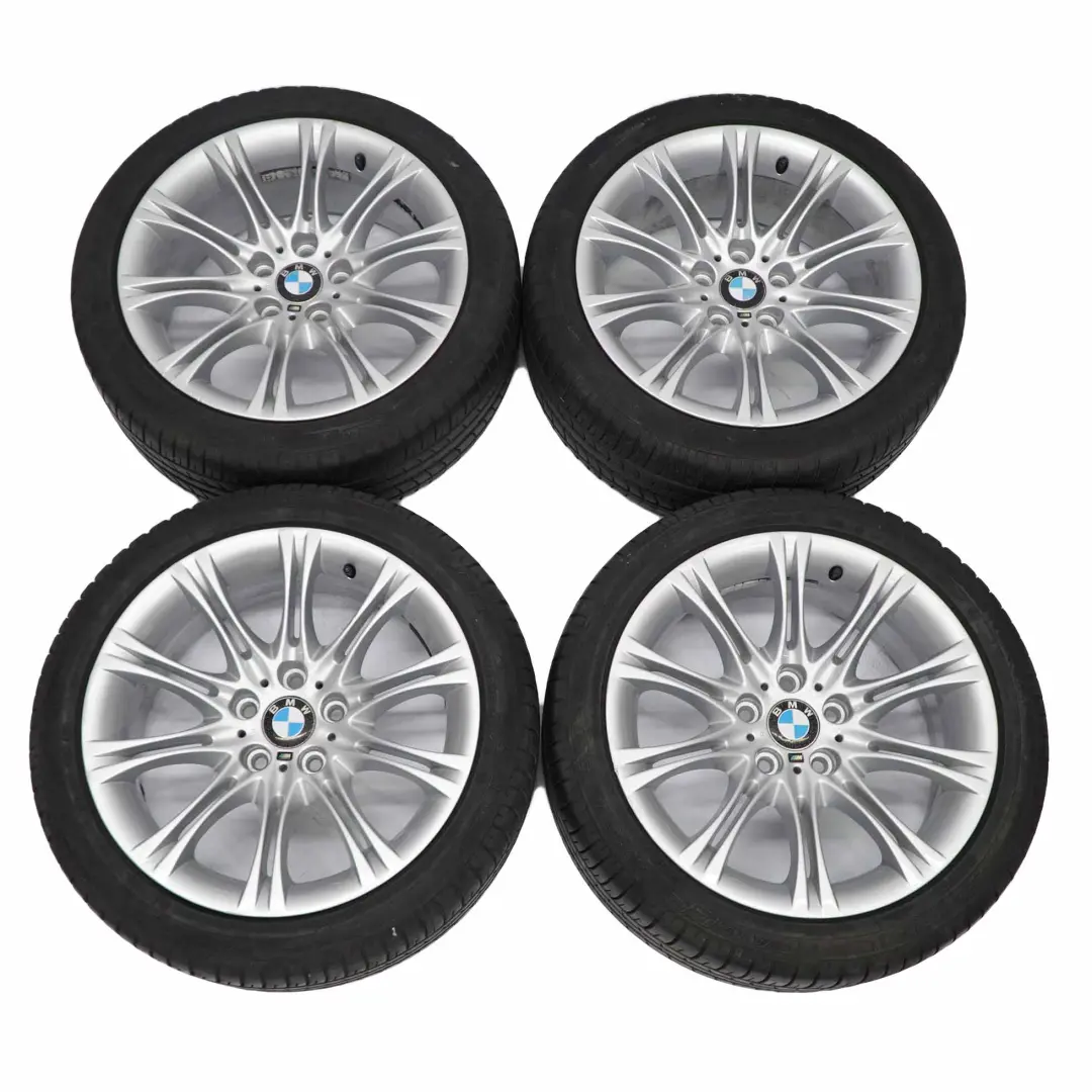 Complete Set 4x Wheels Tyres M Double Spoke 135 18" 8J ET:20 to BMW E60 E61 with Part number 8036947 BMW E60 E61 Complete Set 4x Wheels Tyres M Double Spoke 135 18" 8J ET:20 - SKU 8036947-SET - Part number 8036947