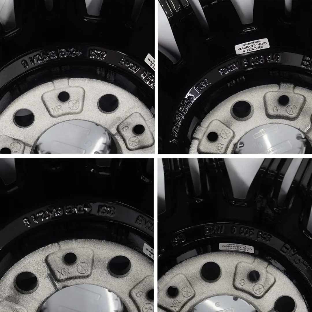 BMW E60 Gris Complete 4x Roue Jantes en Alliage Aluminium 19" M Rayons Doubles - SKU 8036948/8036949 - Numéro de pièce 8036948/8036949