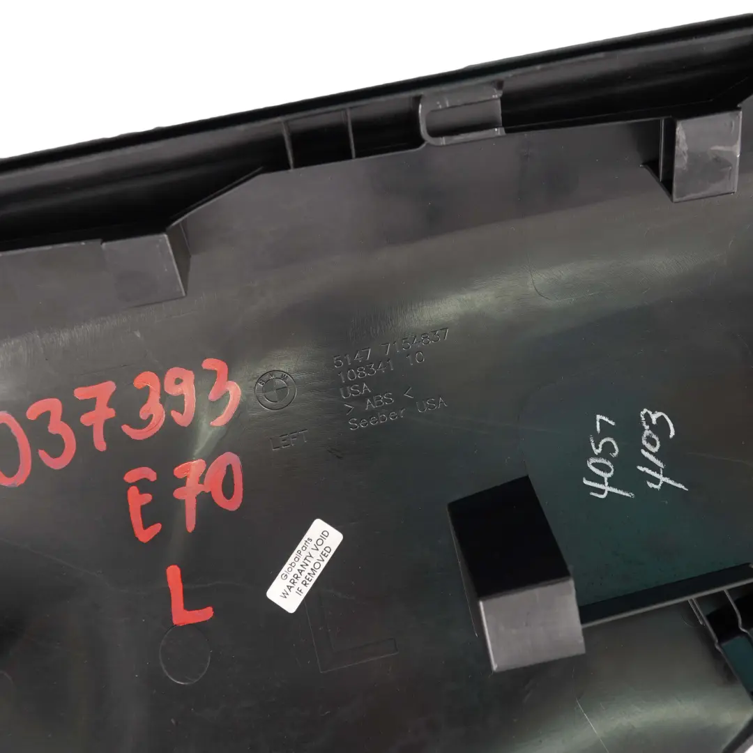 BMW X5 er E70 D-Säule Verkleidung Zierblende Schwarz Links N/S - SKU 8037393 - Teilenummer 8037393