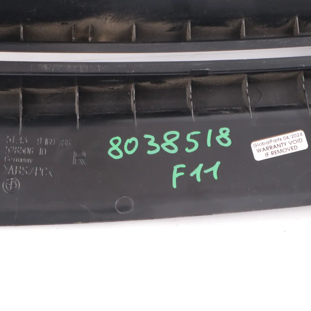 F11N LCI Touring Cover Column D Trim Right O/S Schwarz Black 9169786 to BMW 5 F11 with Part number 8038518 BMW 5 F11 F11N LCI Touring Cover Column D Trim Right O/S Schwarz Black 9169786 - SKU 8038518 - Part number 8038518