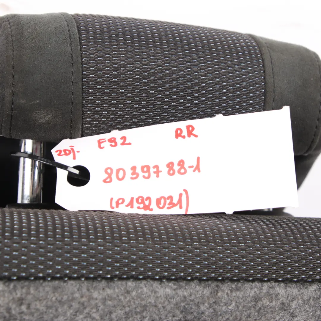 BMW E92 Trasero Derecho Funda de asiento Respaldo Tela Alcantara Antracita - SKU 8039788-1 - Número de pieza 8039788