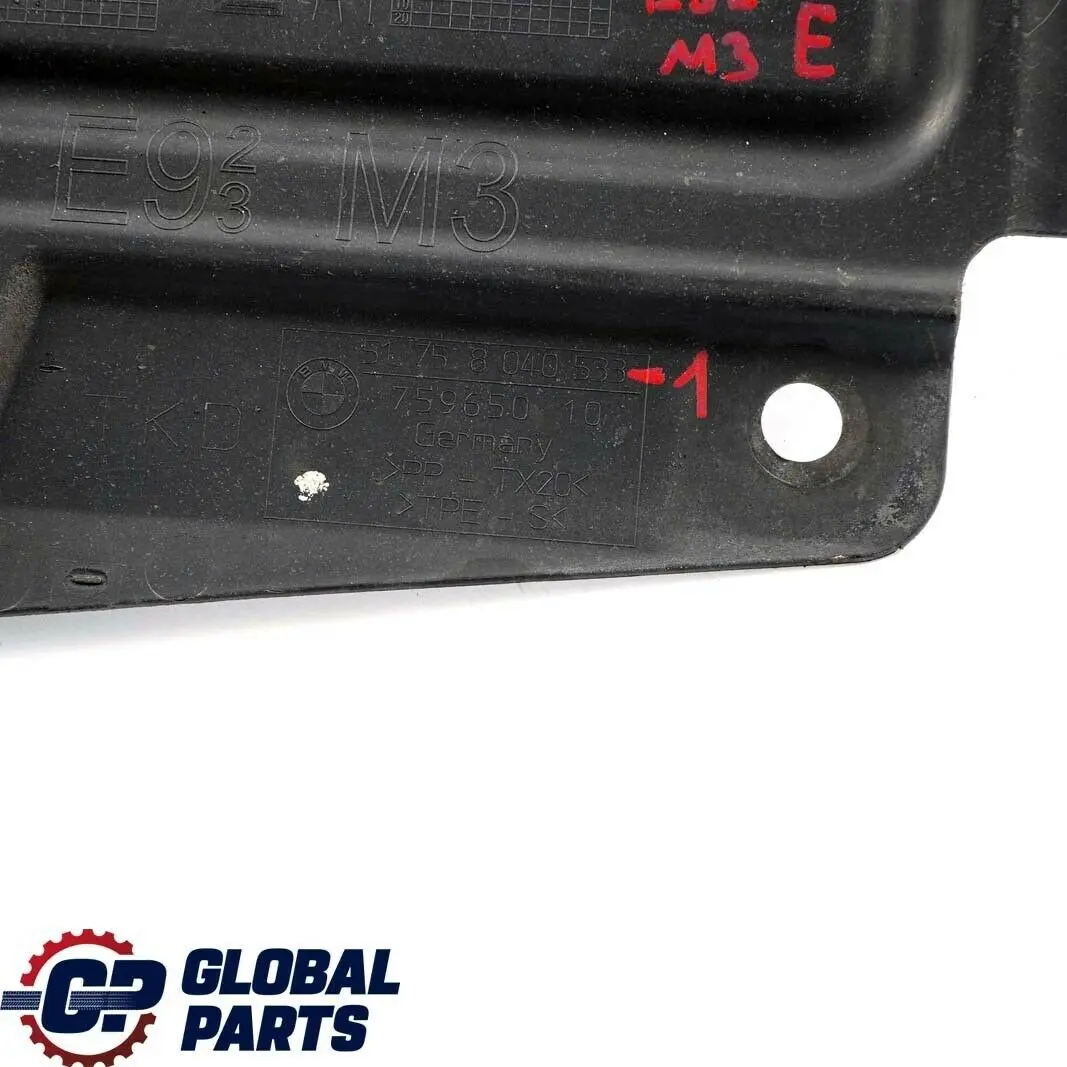 BMW 3 E92 E93 M3 1 Rear Left N/S Underbody Paneling Trim Shield Guard - SKU 8040533-1 - Part number 8040533