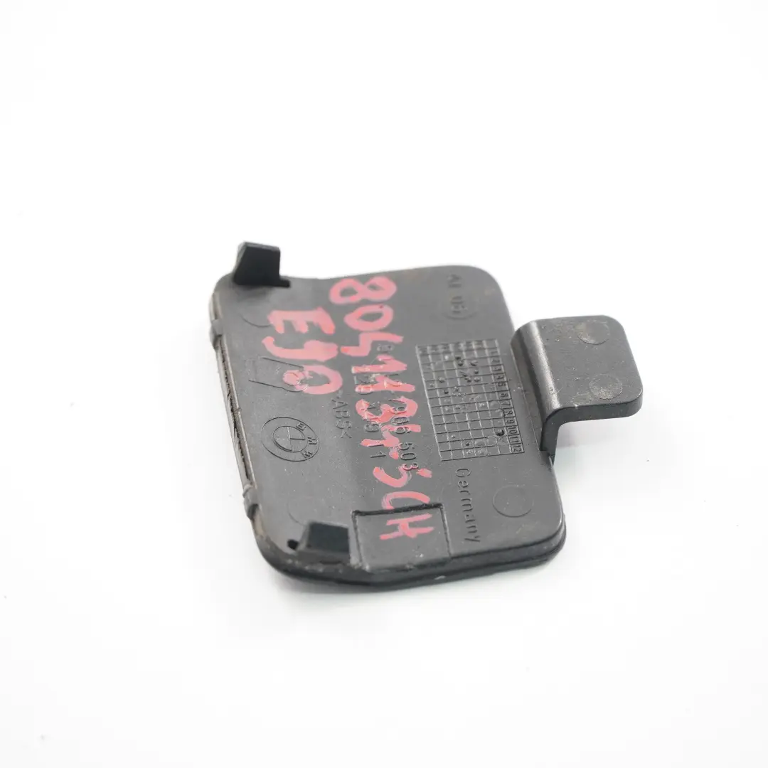 BMW E90 M Sport Towing Eye Hook Cover Rear Bumper Black Schwarz 2 - 668 7906503 - SKU 8041134-SCH - Part number 8041134