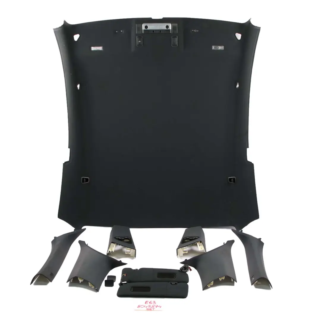 Headlining Roof Lining Black Trim + Pillars + Handles to BMW 6 Series E63 LCI with Part number 6982762 BMW 6 Series E63 LCI Headlining Roof Lining Black Trim + Pillars + Handles - SKU 8043874 - Part number 6982762