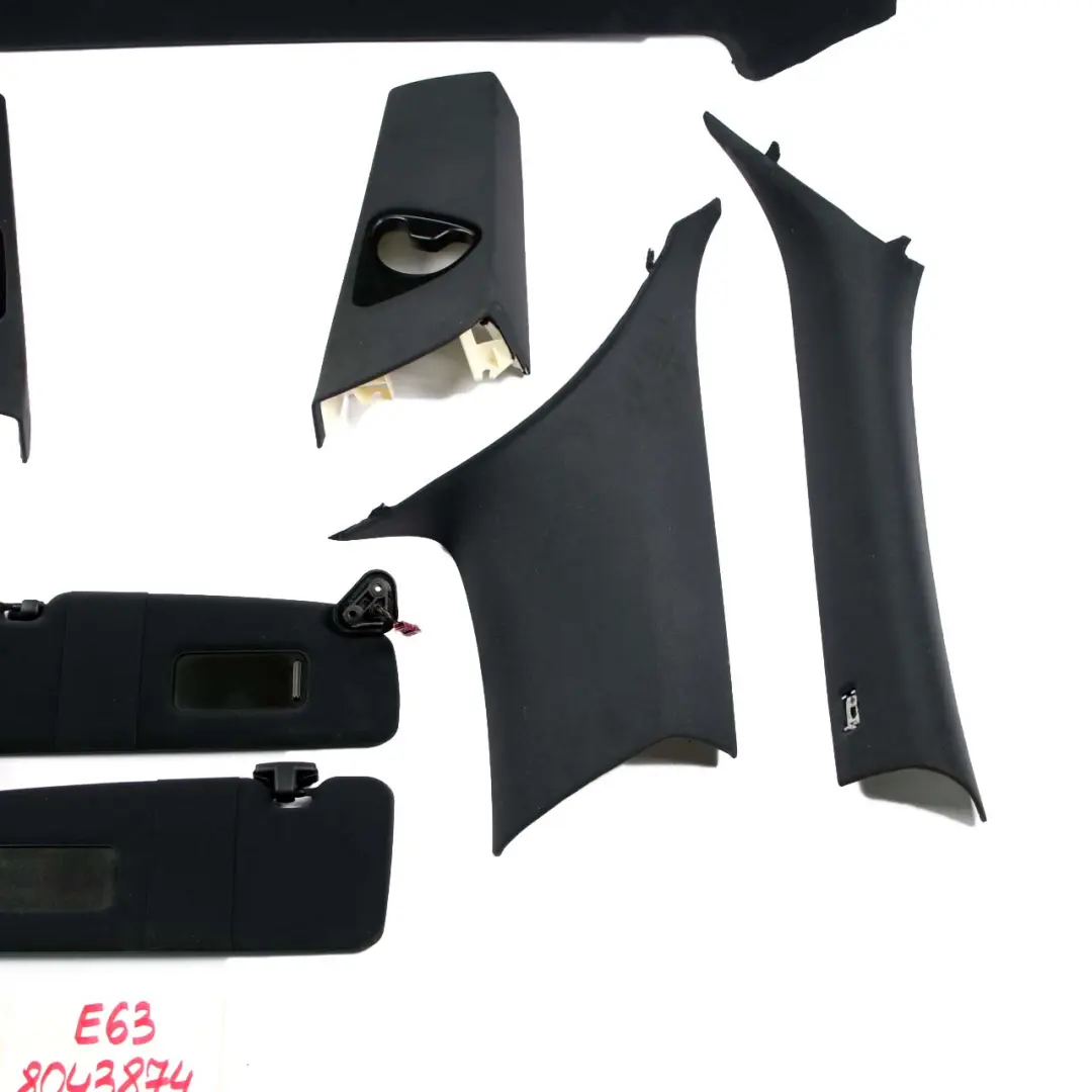 Headlining Roof Lining Black Trim + Pillars + Handles to BMW 6 Series E63 LCI with Part number 6982762 BMW 6 Series E63 LCI Headlining Roof Lining Black Trim + Pillars + Handles - SKU 8043874 - Part number 6982762