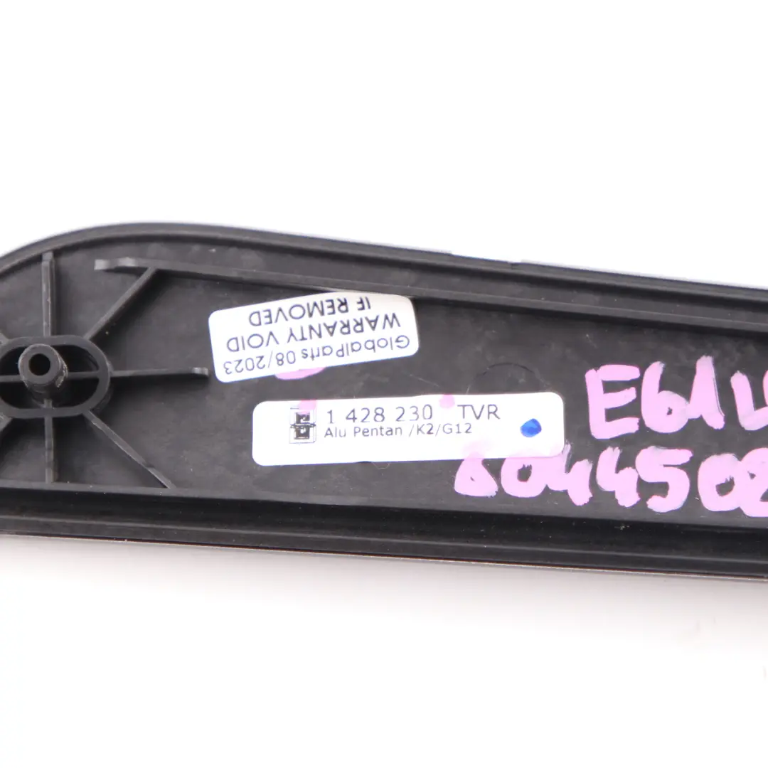 Decor Strip Trim Cover Front Right Door O/S Aluminium Pentan to BMW E60 E61 LCI with Part number 8044508 BMW E60 E61 LCI Decor Strip Trim Cover Front Right Door O/S Aluminium Pentan - SKU 8044508 - Part number 8044508