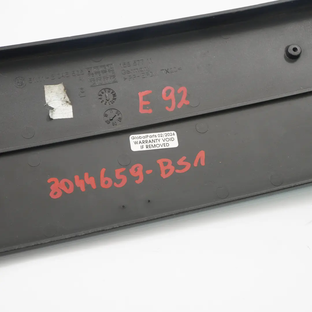 BMW E92 E93 M Pakiet Podkładka Ramka Tablicy Przód Czarna - SKU 8044659-BS1 - Numer Części 8044659