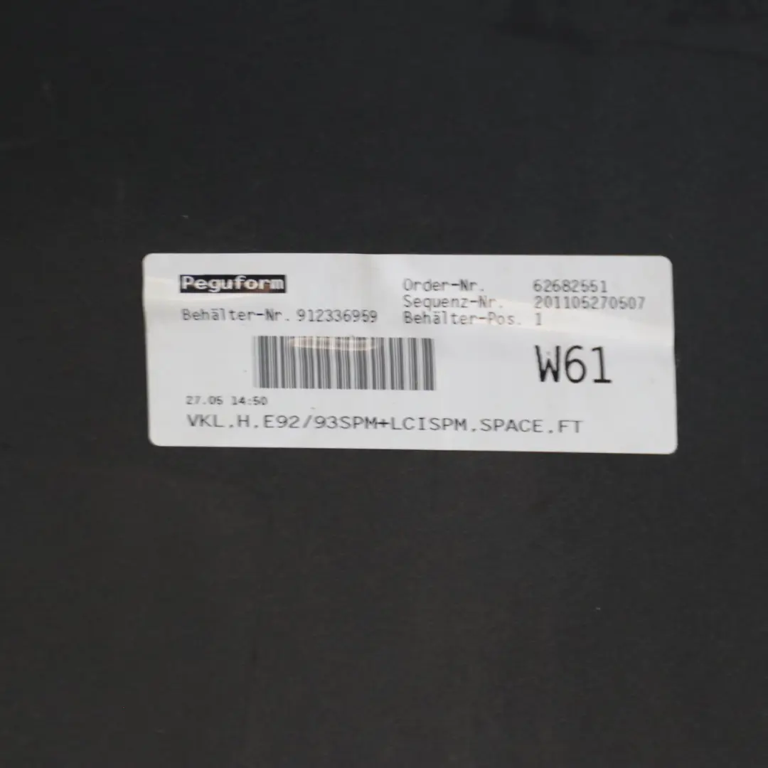 Bumper BMW E92 E93 Coupé Convertible M Sport PDC Spacegrau Grey - A52 to Rear with Part number 8044934 Rear Bumper BMW E92 E93 Coupé Convertible M Sport PDC Spacegrau Grey - A52 - SKU 8044934-SCG3 - Part number 8044934