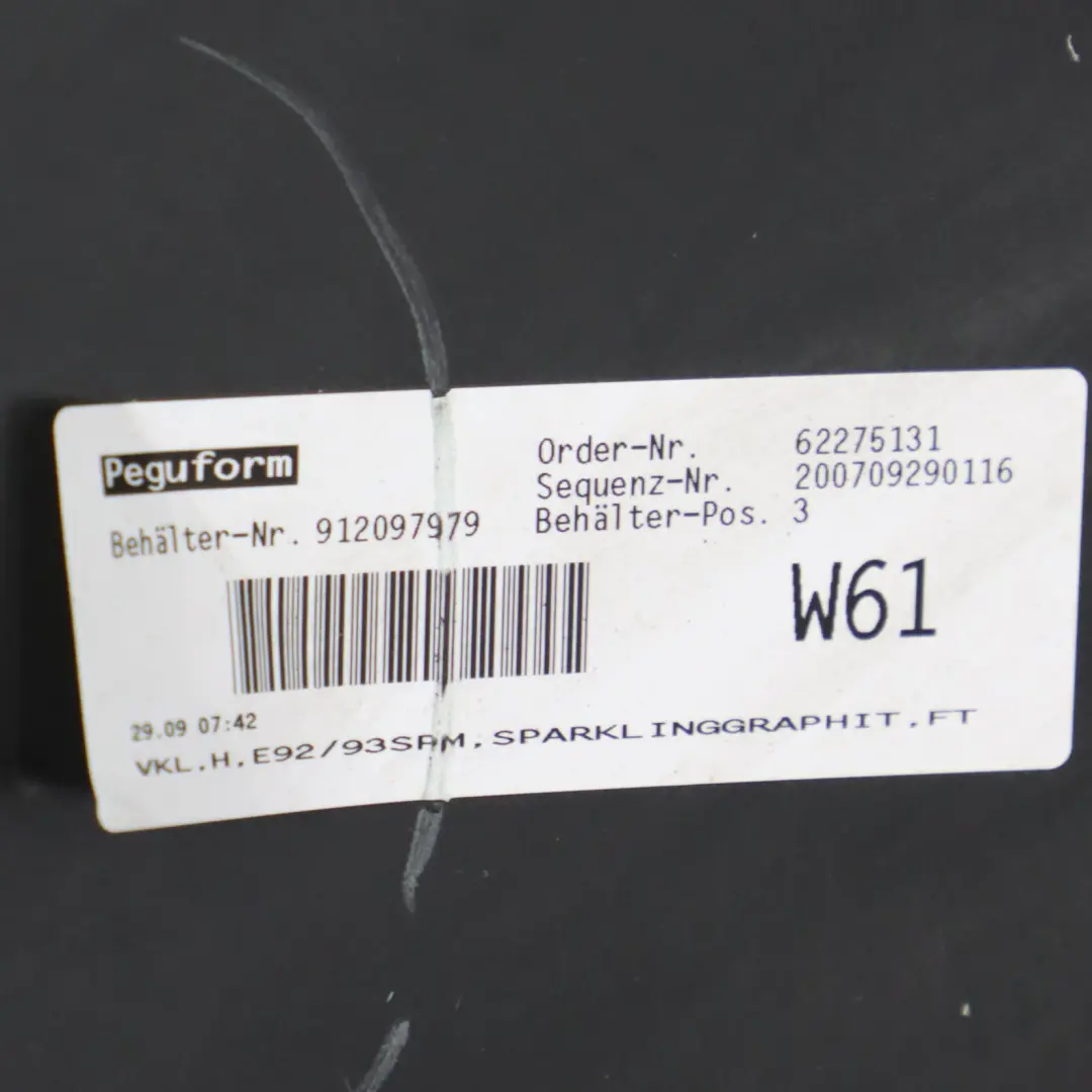 BMW E92 E93 Rear Bumper Coupe Convertible M Sport PDC Sparkling Graphite - A22 - SKU 8044934-SG2 - Part number 8044934