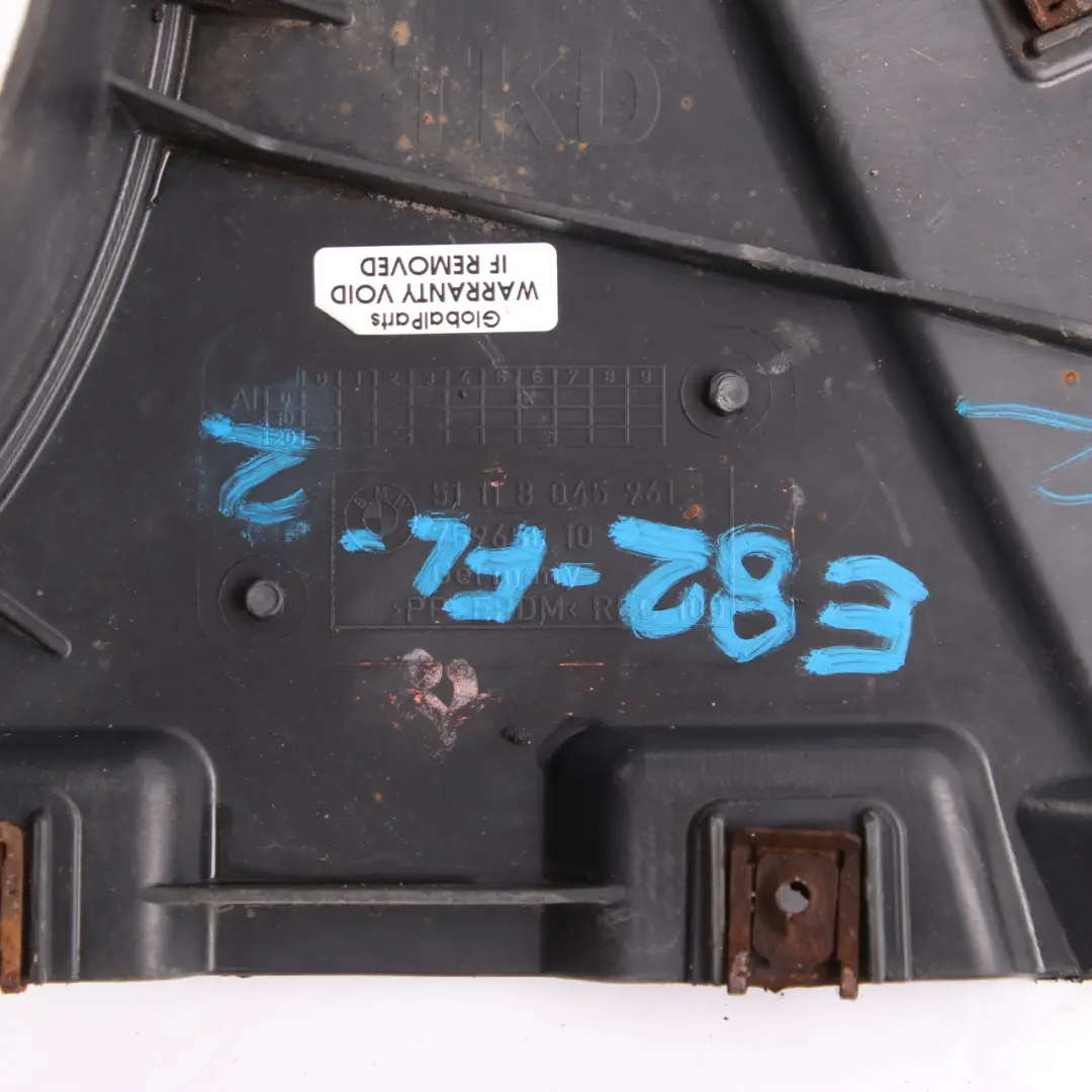 Arch M Sport Bottom Front Left N/S Housing Cover to BMW E82 E88 Wheel with Part number 8045961 BMW E82 E88 Wheel Arch M Sport Bottom Front Left N/S Housing Cover - SKU 8045961-2 - Part number 8045961