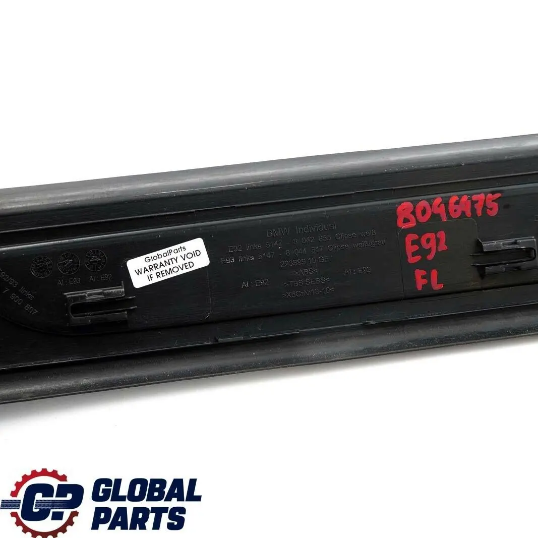 Front Door Entrance Sill Strip Cover Left N/S 7900751 to BMW E92 E93 M3 with Part number 8046475 BMW E92 E93 M3 Front Door Entrance Sill Strip Cover Left N/S 7900751 - SKU 8046475 - Part number 8046475