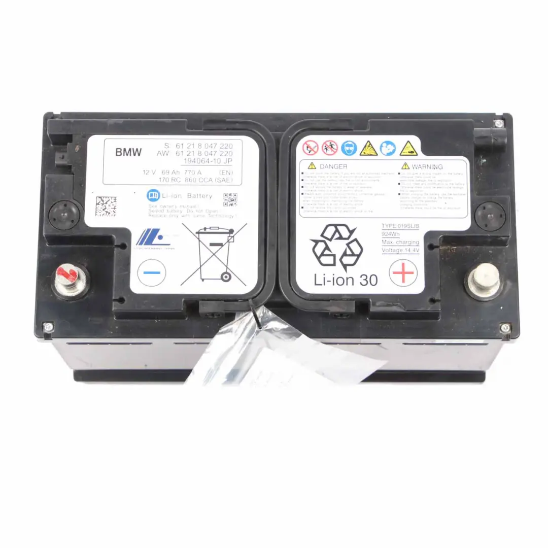 BMW F80 M3 F82 M4 Lithium-Ionen Starterbatterie Batterie 12V 69Ah 770A - SKU 8047221 - Teilenummer 8047220