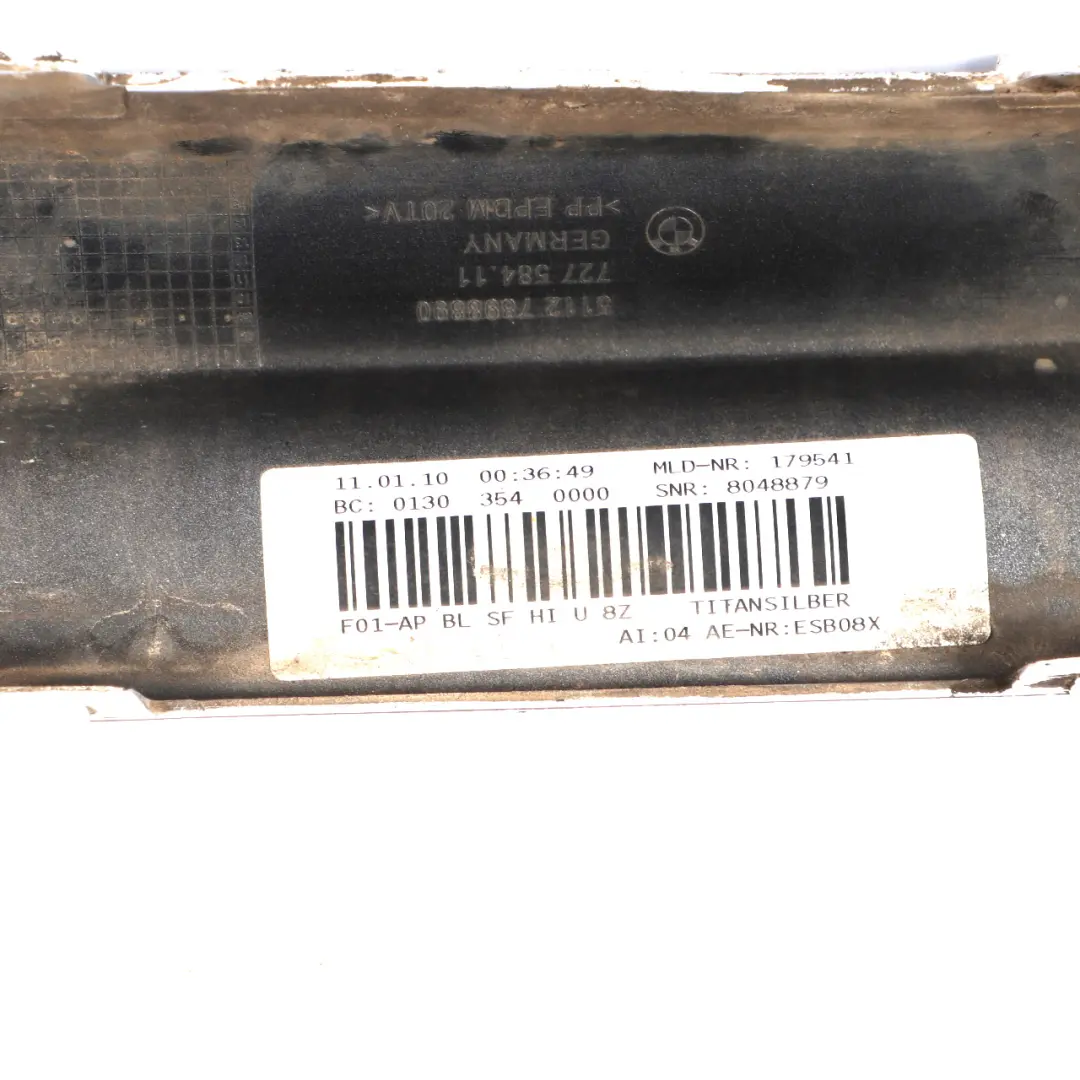 Bumper Diffuser BMW F01 M Sport Lower Centre Trim Cover Panel Titan Silver to Rear with Part number 8047363 Rear Bumper Diffuser BMW F01 M Sport Lower Centre Trim Cover Panel Titan Silver - SKU 8047363-TS - Part number 8047363