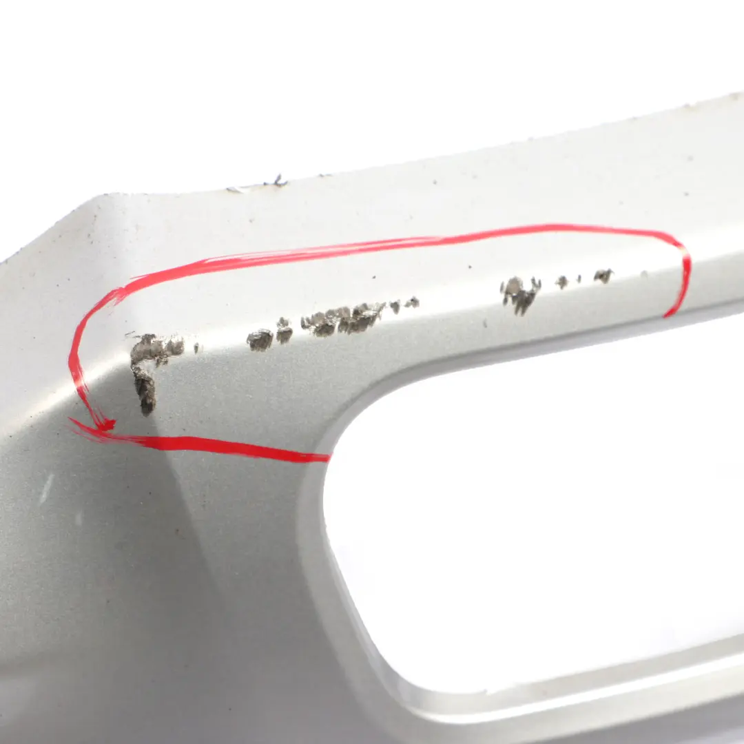 Bumper Diffuser BMW F01 M Sport Lower Centre Trim Cover Panel Titan Silver to Rear with Part number 8047363 Rear Bumper Diffuser BMW F01 M Sport Lower Centre Trim Cover Panel Titan Silver - SKU 8047363-TS - Part number 8047363