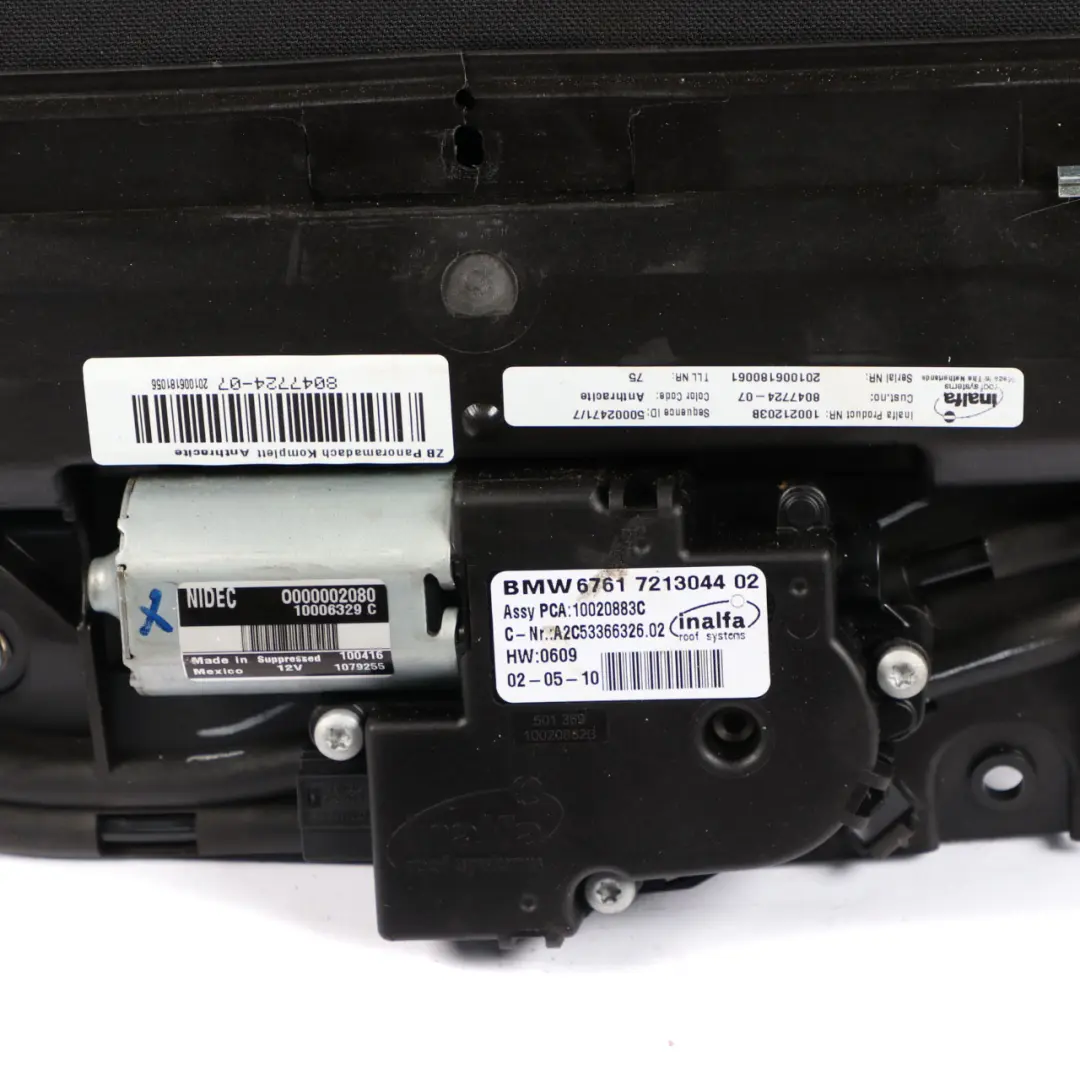 Panoramic Sunroof Panorama Sliding Roof Sun Roof Assembly Anthracite to BMW X1 E84 with Part number 8047724 BMW X1 E84 Panoramic Sunroof Panorama Sliding Roof Sun Roof Assembly Anthracite - SKU 8047724 - Part number 8047724