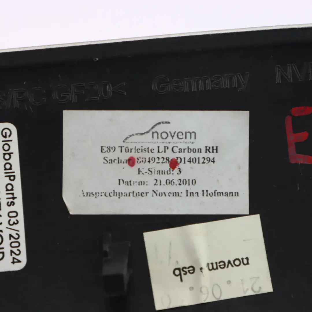 Poignée de porte intérieure avant droite Alu Carbon pour BMW Z4 E89 à propos du numéro de pièce 8049228 BMW Z4 E89 Poignée de porte intérieure avant droite Alu Carbon - SKU 8049228 - Numéro de pièce 8049228